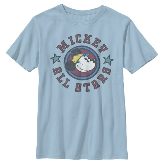 Boy's Mickey & Friends Mickey Mouse All Stars Graphic Tee Light Blue X Large