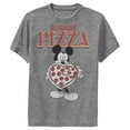 thumbnail image 1 of Boy's Mickey & Friends Mickey Mouse All You Need is Pizza  Performance Graphic Tee Charcoal Heather Large, 1 of 4