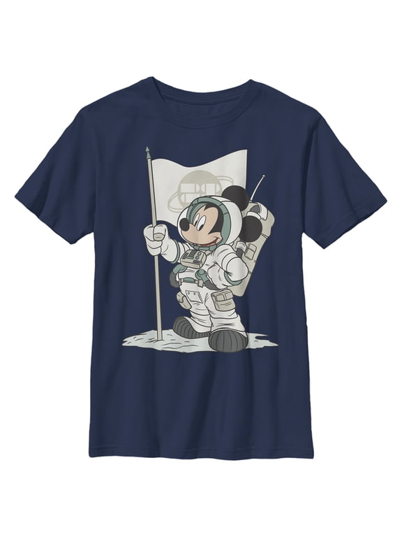 Boys' Husky Mickey & Friends Mickey Mouse Astronaut Graphic Tee Navy Blue Small