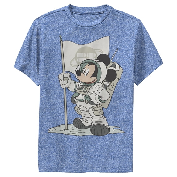 Boy's Mickey & Friends Mickey Mouse Astronaut Performance Graphic Tee Royal Blue Heather Large