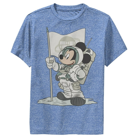 Boy's Mickey & Friends Mickey Mouse Astronaut Performance Graphic Tee Royal Blue Heather Medium