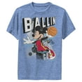 thumbnail image 1 of Boy's Mickey & Friends Mickey Mouse Ballin' Performance Graphic Tee Royal Blue Heather Large, 1 of 4