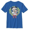 thumbnail image 1 of Boy's Mickey & Friends Mickey Mouse Christmas Wreath  Graphic Tee Royal Blue Small, 1 of 5