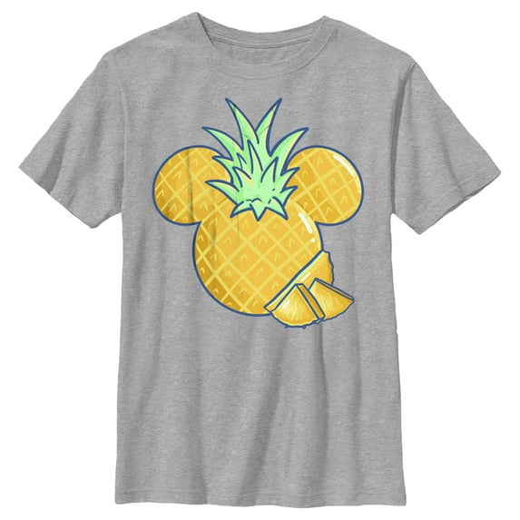 Boy's Mickey & Friends Mickey Mouse Cut Pineapple Silhouette Graphic Tee Athletic Heather Small