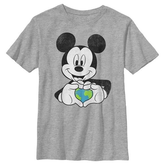 Boy's Mickey & Friends Mickey Mouse Earth Heart Graphic Tee