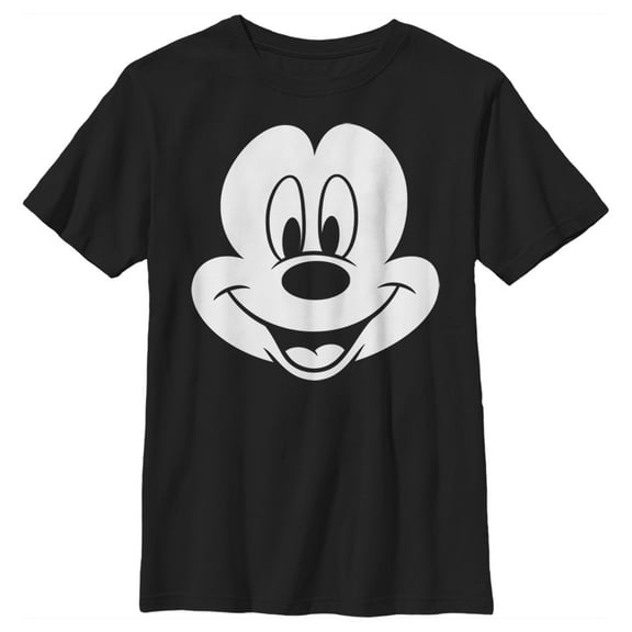 Boy's Mickey & Friends Mickey Mouse Face Graphic Tee Black Small