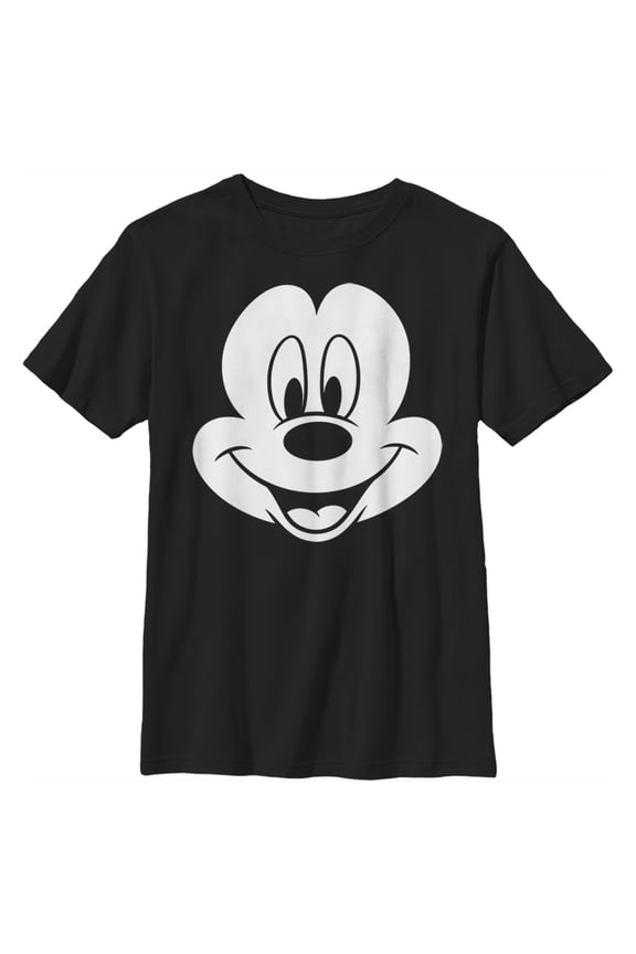Boy's Mickey & Friends Mickey Mouse Face Graphic Tee Black X Large