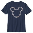 thumbnail image 1 of Boy's Mickey & Friends Mickey Mouse Floral Outline Silhouette  Graphic Tee Navy Blue Large, 1 of 4