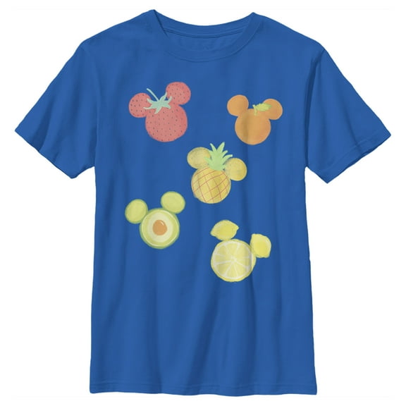 Boy's Mickey & Friends Mickey Mouse Fruit Silhouettes  Graphic Tee Royal Blue Medium