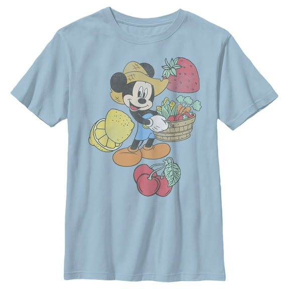 Boy's Mickey & Friends Mickey Mouse Gardener  Graphic Tee Light Blue Small