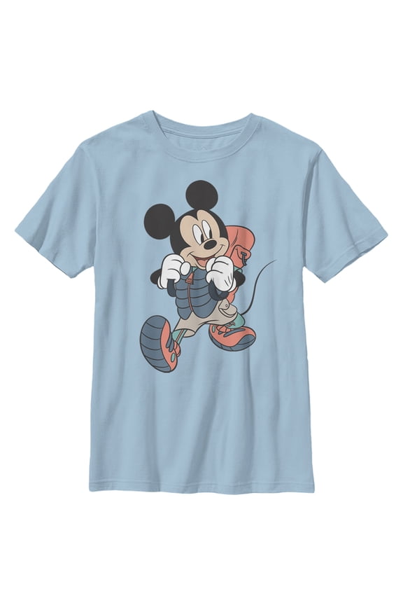 Boy's Mickey & Friends Mickey Mouse Hiker Graphic Tee Light Blue Small