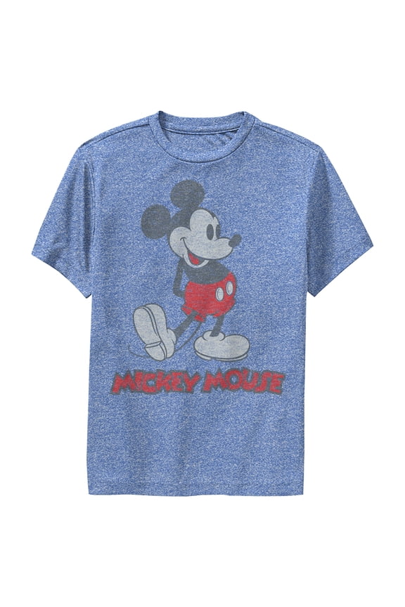 Boy's Mickey & Friends Mickey Mouse Large Portrait Performance Graphic Tee Royal Blue Heather Large