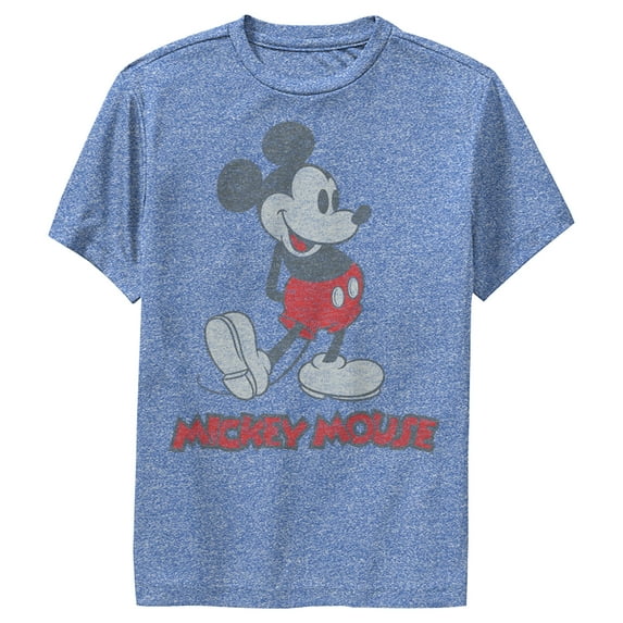 Boy's Mickey & Friends Mickey Mouse Large Portrait Performance Graphic Tee Royal Blue Heather Small