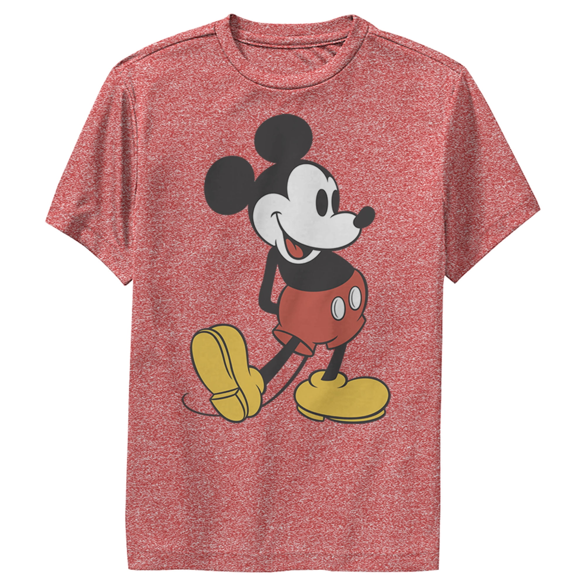 Small Red Heather Mickey Mouse Graphic Cotton Blend Tee