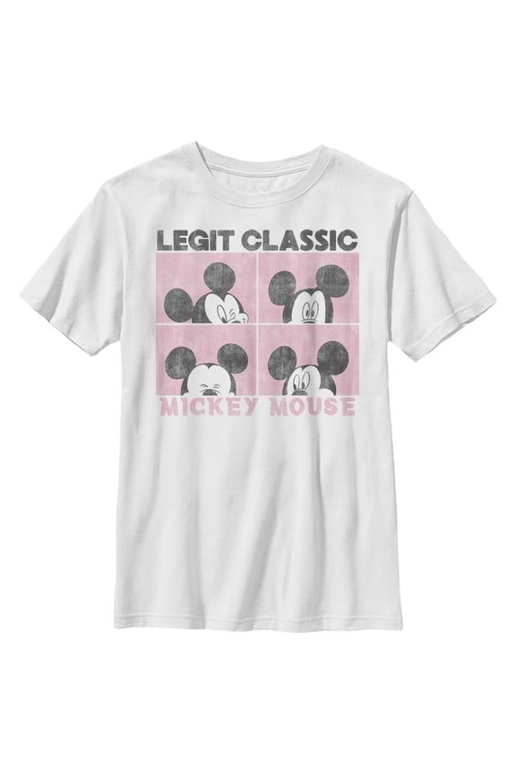 Boy's Mickey & Friends Mickey Mouse Legit Classic Graphic Tee White Large