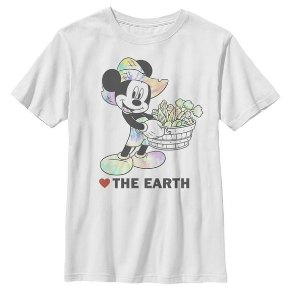 Boy's Mickey & Friends Mickey Mouse Love the Earth  Graphic Tee White X Large