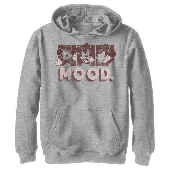 Boy's Mickey & Friends Mickey Mouse Mood. Pull Over Hoodie Athletic Heather Large