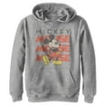 thumbnail image 1 of Boy's Mickey & Friends Mickey Mouse Name Stack Distressed  Pull Over Hoodie Athletic Heather Large, 1 of 4