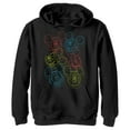 thumbnail image 1 of Boy's Mickey & Friends Mickey Mouse Neon Outlines Pull Over Hoodie Black Medium, 1 of 4