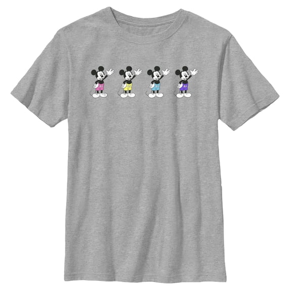 Boy's Mickey & Friends Mickey Mouse Neon Wave Graphic Tee Athletic Heather Large