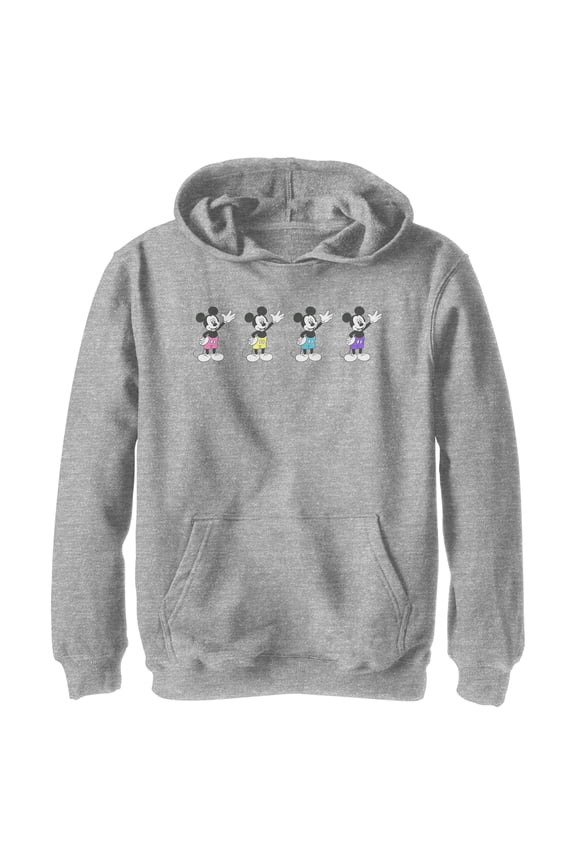 Boy's Mickey & Friends Mickey Mouse Neon Wave Pull Over Hoodie Athletic Heather Medium