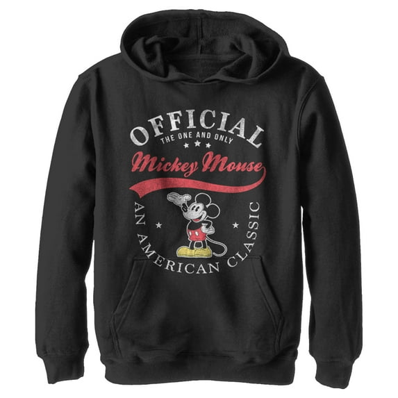 Boy's Mickey & Friends Mickey Mouse Official One & Only Pull Over Hoodie Black Small