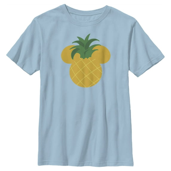 Boy's Mickey & Friends Mickey Mouse Pineapple Silhouette Graphic Tee Light Blue Medium