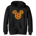 thumbnail image 1 of Boy's Mickey & Friends Mickey Mouse Pizza Silhouette  Pull Over Hoodie Black X Large, 1 of 4