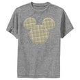thumbnail image 1 of Boy's Mickey & Friends Mickey Mouse Plaid Silhouette  Performance Graphic Tee Charcoal Heather Large, 1 of 4