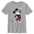 thumbnail image 1 of Boy's Mickey & Friends Mickey Mouse Retro Peace Sign Graphic Tee Athletic Heather Small, 1 of 5