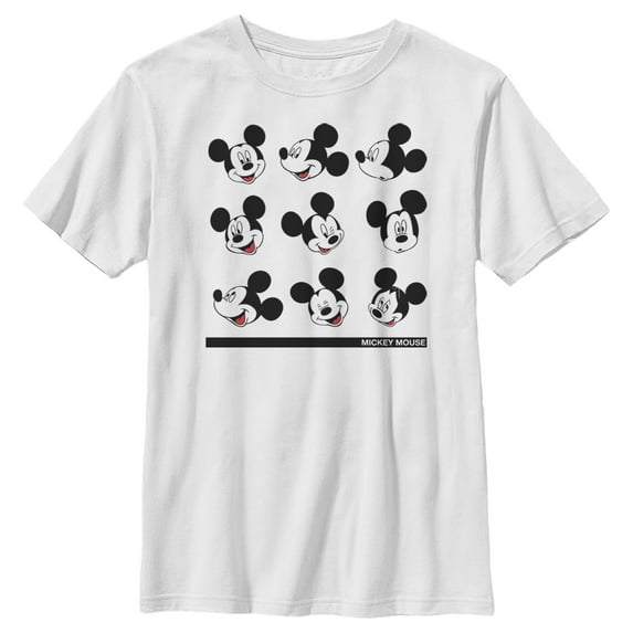 Boy's Mickey & Friends Mickey Mouse Silly Faces Graphic Tee White X Large