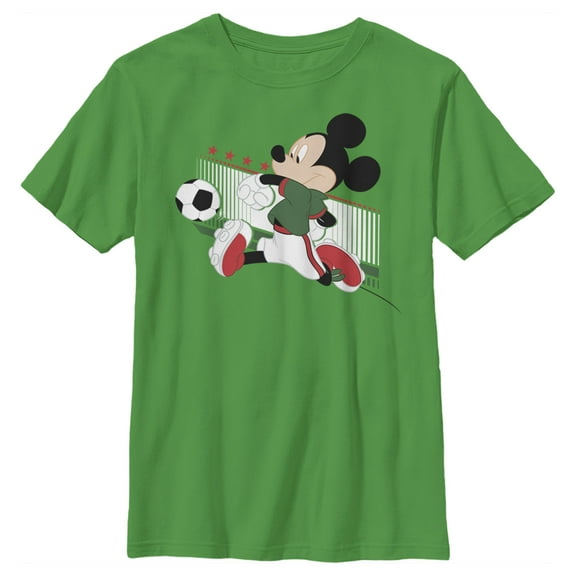 Boy's Mickey & Friends Mickey Mouse Soccer Mexico Graphic Tee Kelly Green Small