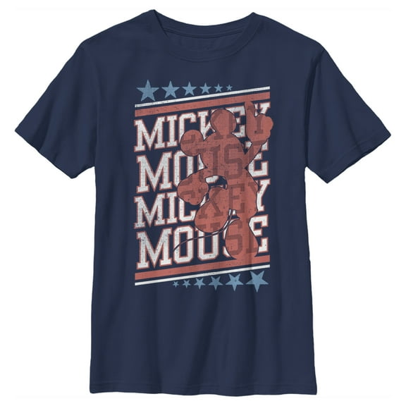 Boy's Mickey & Friends Mickey Mouse Stars Graphic Tee Navy Blue Large