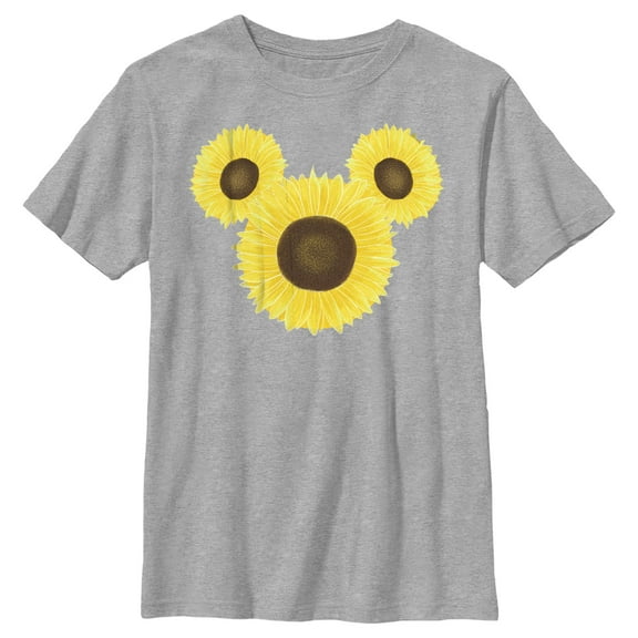 Boy's Mickey & Friends Mickey Mouse Sunflower Silhouette Graphic Tee Athletic Heather Medium