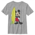 thumbnail image 1 of Boy's Mickey & Friends Mickey Mouse Surf Board Graphic Tee Athletic Heather Medium, 1 of 5