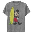 thumbnail image 1 of Boy's Mickey & Friends Mickey Mouse Surf Board  Performance Graphic Tee Charcoal Heather Small, 1 of 4