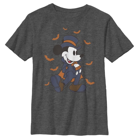 Boy's Mickey & Friends Mickey Mouse The Vampire Graphic Tee Charcoal Heather Small
