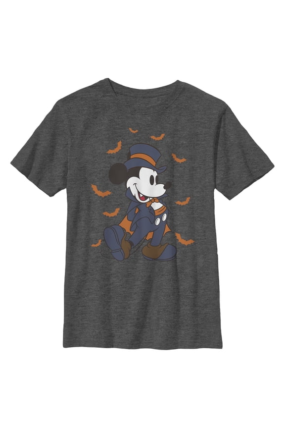 Boy's Mickey & Friends Mickey Mouse The Vampire Graphic Tee Charcoal Heather X Large