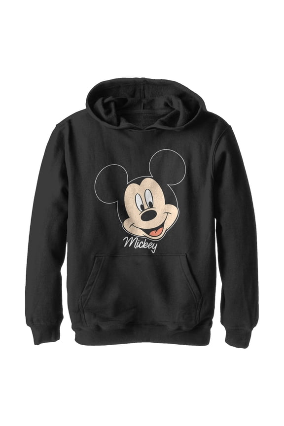 Boy's Mickey & Friends Mickey Portrait Pull Over Hoodie Black Medium