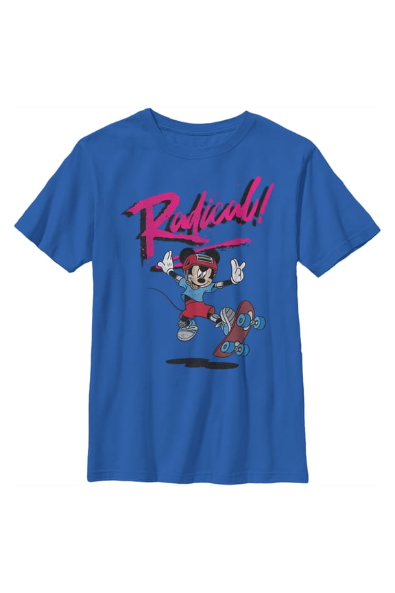 Boy's Mickey & Friends Mickey Radical  Graphic Tee Royal Blue Small