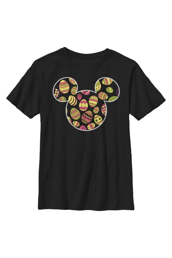 Boy's Mickey & Friends Mickey and Friends Easter Egg Logo Graphic Tee Black Large