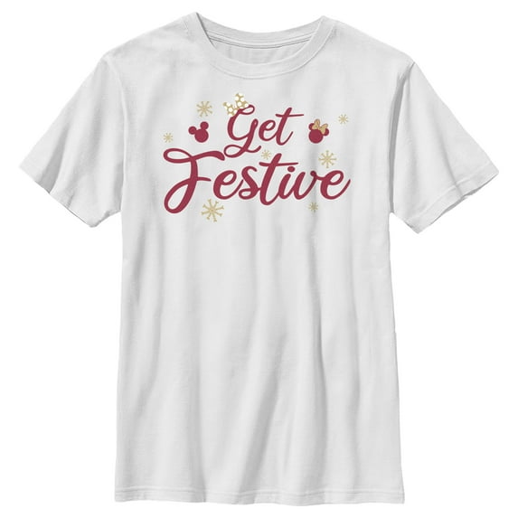 Boy's Mickey & Friends Mickey and Friends Get Festive Graphic Tee White Small