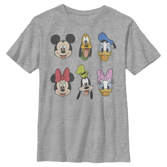 Boy's Mickey & Friends Mickey and Friends Group Portraits  Graphic Tee Athletic Heather Medium