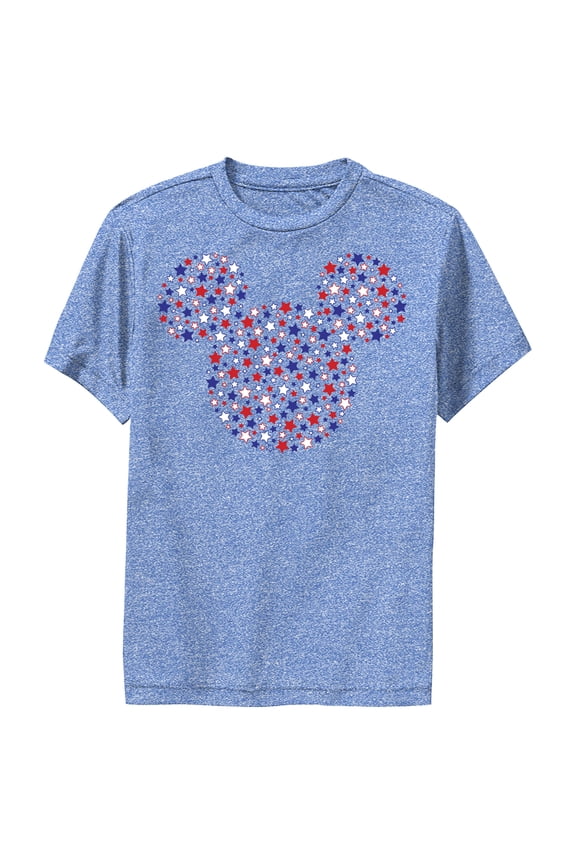 Boy's Mickey & Friends Mickey and Friends Starry Silhouette  Performance Graphic Tee Royal Blue Heather Medium