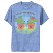 Boys Mickey & Friends Mickey and Minne You Prickle My Fancy Cactus Silhouettes Performance Graphic Tee Royal Blue Heather Small