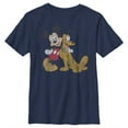 thumbnail image 1 of Boy's Mickey & Friends Mickey and Pluto  Graphic Tee Navy Blue X Large, 1 of 4