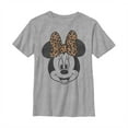 thumbnail image 1 of Boy's Mickey & Friends Minnie Mouse Cheetah Print Bow  Graphic Tee Athletic Heather Small, 1 of 4