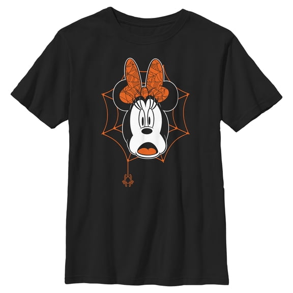 Boy's Mickey & Friends Minnie Mouse Frightened Graphic Tee Black Small