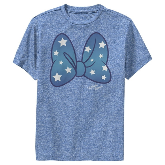 Boy's Mickey & Friends Minnie Mouse Starry Bow Performance Graphic Tee Royal Blue Heather Small