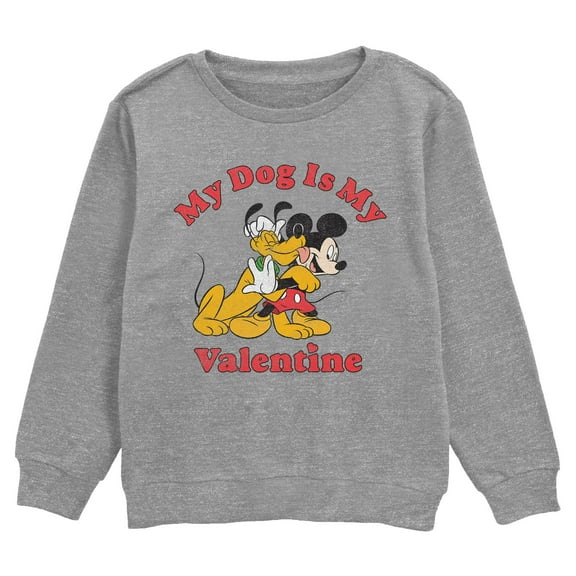 Boy's Mickey & Friends My Dog is My Valentine  Sweatshirt